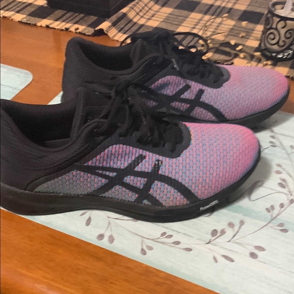 ASICS Black and Purple Running Shoes